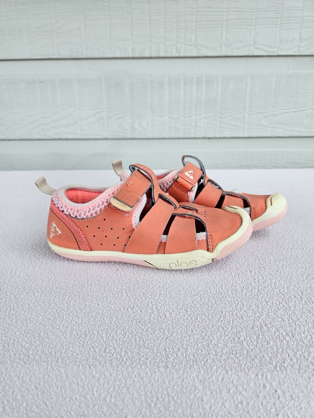 Plae Sam 2.0 Coralin Sandals Girls SZ 12.5 Lightweight Closed Toe Vegan Pink